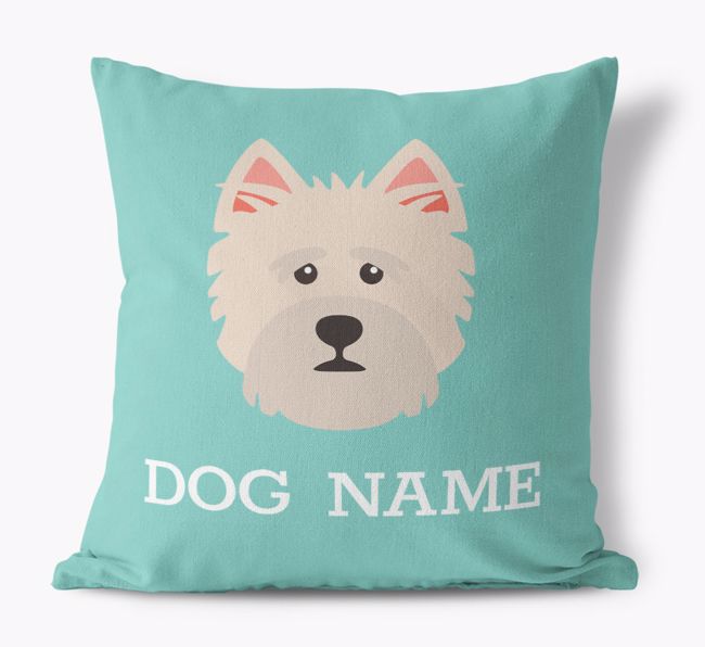 {dogsName}'s Icon: Personalised {breedFullName} Canvas Cushion